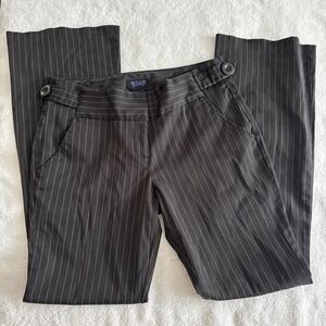 y2k low waisted black & white pinstripe trousers